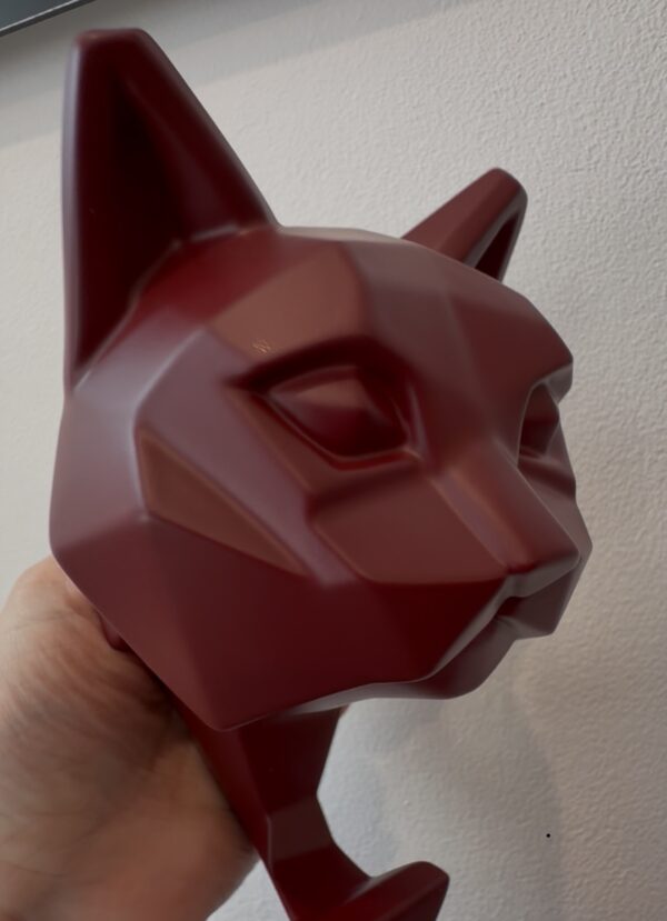 Geometric Cat Rack - marmeren kapstok in de vorm van een kattenhoofd- matte kleuren - Afbeelding 7