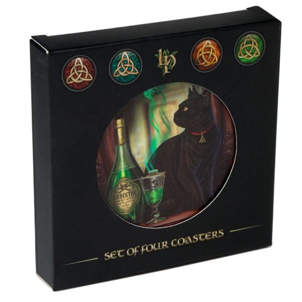 Lisa Parker - Magische Kat - Set 4 Onderzetters - Afbeelding 2