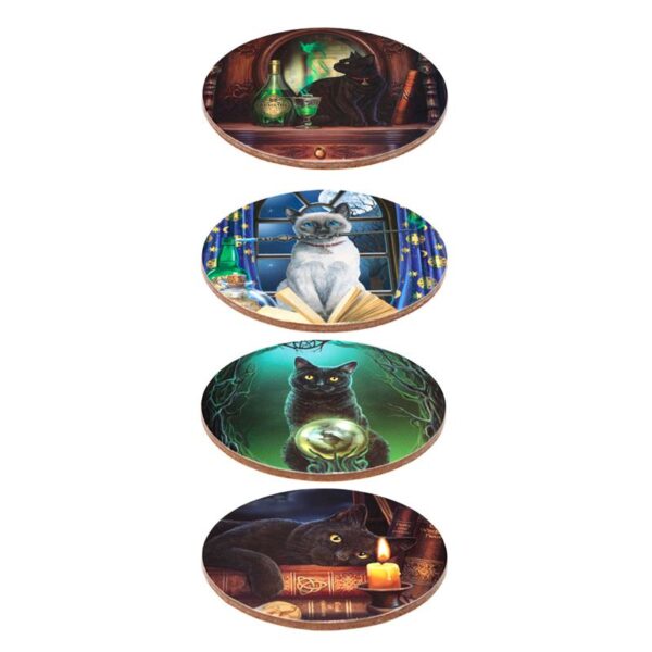Lisa Parker - Magische Kat - Set 4 Onderzetters - Afbeelding 3
