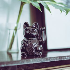 Maneki Neko Gelukskat - lucky kat Egypt glanzend zwart