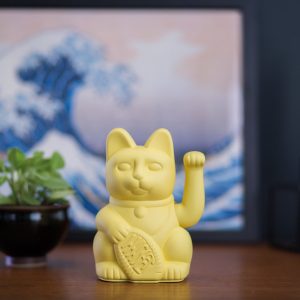 Maneki Neko Gelukskat - lucky kat geel