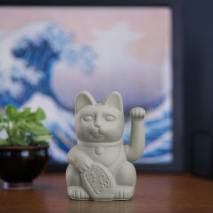 Maneki Neko Gelukskat - lucky kat grijs