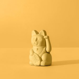 Maneki Neko Gelukskat - lucky kat mini geel