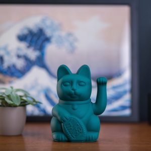 Maneki Neko Gelukskat - lucky kat groen