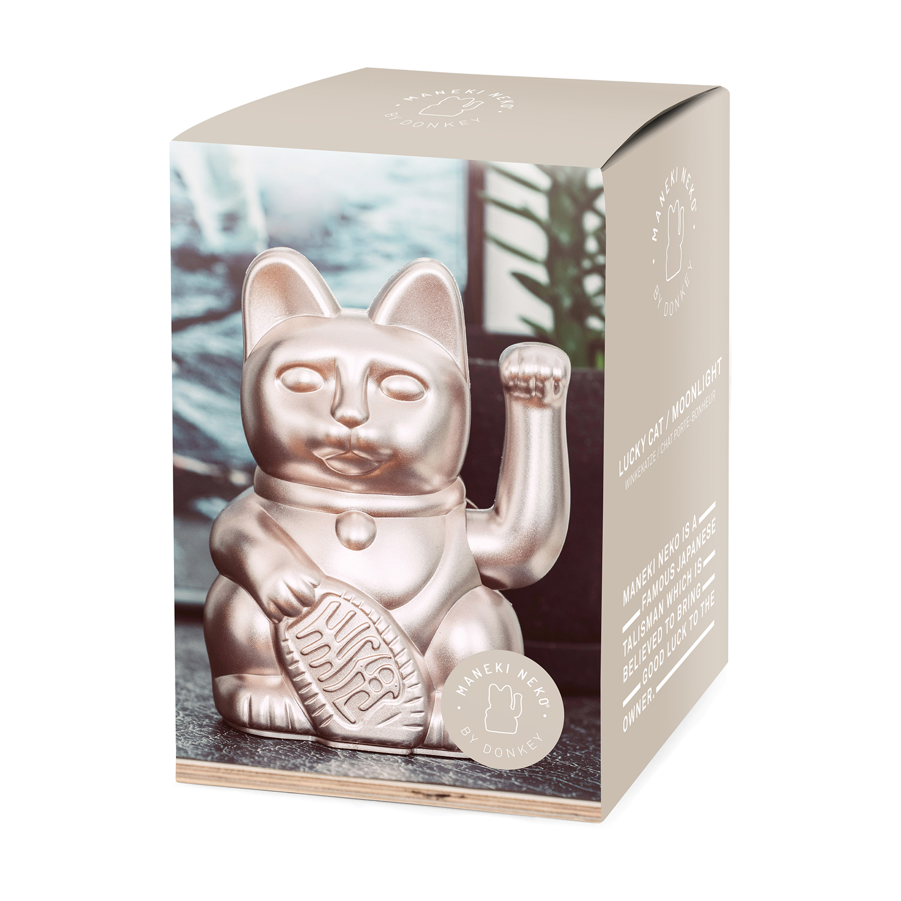 Maneki Neko Gelukskat - lucky kat mini Moonlight - metalic roze - Afbeelding 3