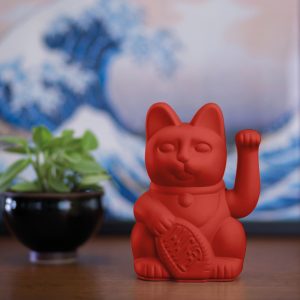 Maneki Neko Gelukskat - lucky kat rood