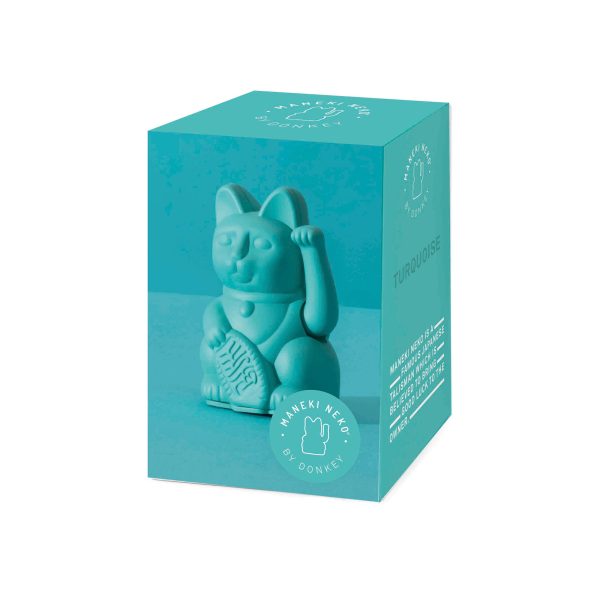 Maneki Neko Gelukskat - lucky kat mini turkoois - Afbeelding 3