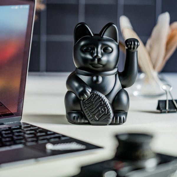 Maneki Neko Gelukskat - lucky kat zwart