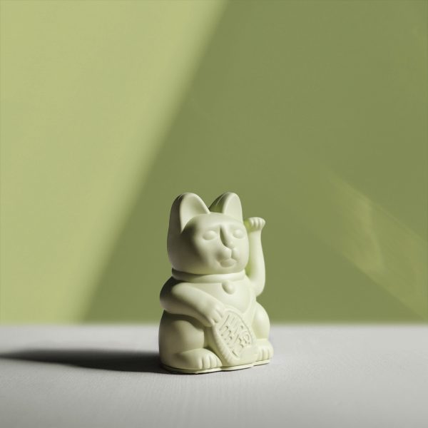 Maneki Neko Gelukskat - lucky kat mini lichtgroen