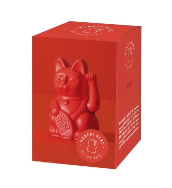 Maneki Neko Gelukskat - lucky kat mini rood - Afbeelding 2