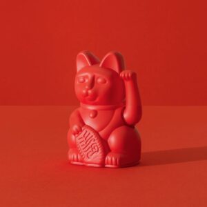 Maneki Neko Gelukskat - lucky kat mini rood