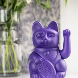 Maneki Neko Gelukskat - lucky kat violet
