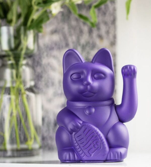Maneki Neko Gelukskat - lucky kat violet