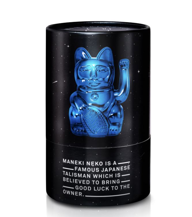 Maneki Neko Gelukskat - lucky kat cosmic - special edition Earth - shiny blue - Afbeelding 6