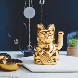 Maneki Neko Gelukskat - lucky kat Egypt glanzend goud Justice