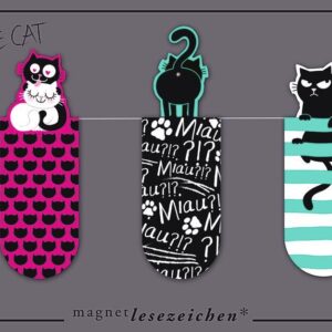 Magnetische boekenlegger set van 3 - Ed the Cat