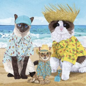 Servietten 'Cats Beach Party' 25x25 cm