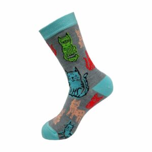 ECO CHIC - Bamboo Sock - Grey Cats