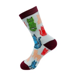 ECO CHIC - Bamboo Sock - White Cats