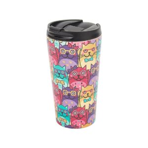 Eco Chic - The Travel Mug (thermosbeker) - N27 - Multiple Glasses Cat