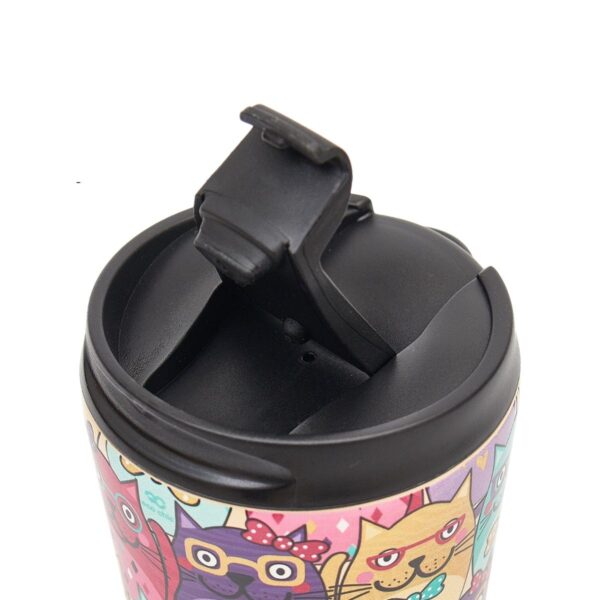 Eco Chic - The Travel Mug (thermosbeker) - N27 - Multiple Glasses Cat - Afbeelding 2