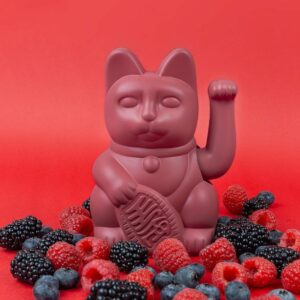 Maneki Neko Gelukskat - lucky kat mini berry red