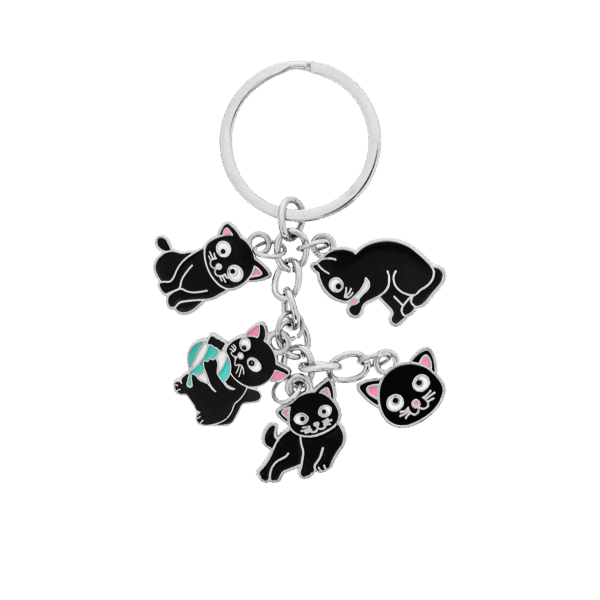 Pylones CHARMS - sleutelhanger met 5 zwarte katjes - Afbeelding 2