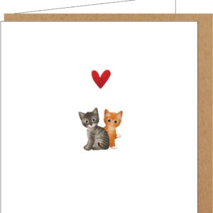 Kaartje YP087 - grijs en ros katje