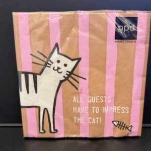 Servietten 'All guests have to impress the cat' 33x33 cm