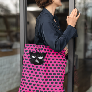 Ed, the cat - katoenen tas groot charm grumpy